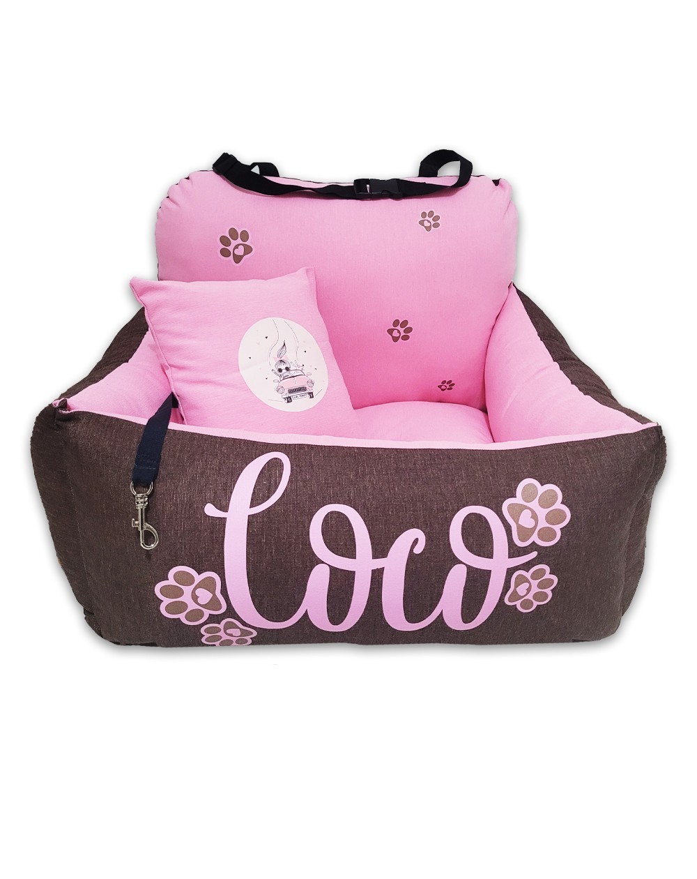 HalloDog Boutique: Abbigliamento ed accessori per cani  Compra Online -  Seggiolino Auto GLITTY CAR IGLOO (rosa interno floreal)